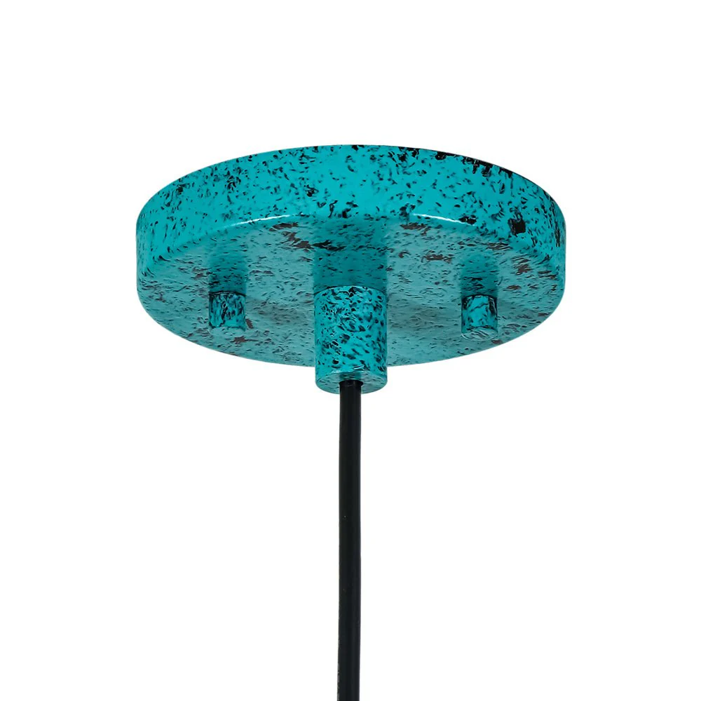 Oxidized Copper Verdigris Turquoise Oversized Dome Pendant - Image 15