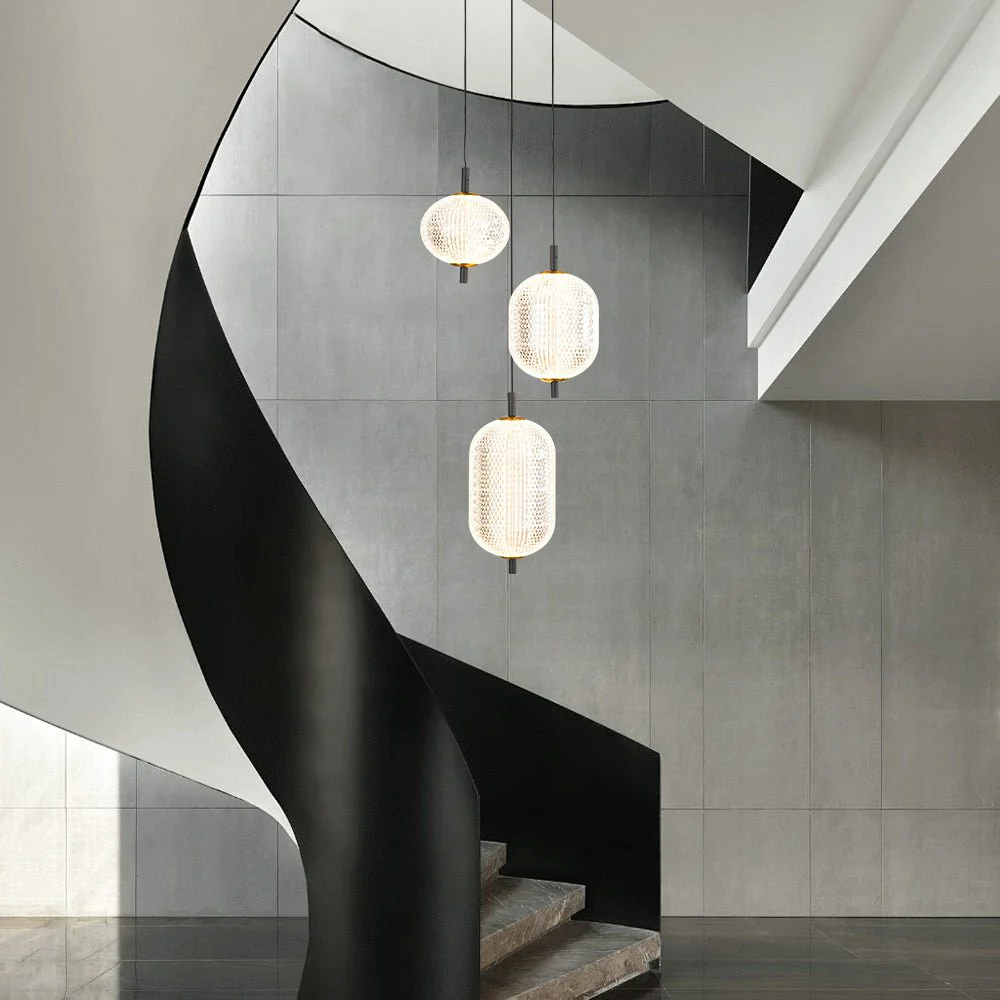 Prismatic Glass Dimmable LED 3-Light Cluster Round Pendant - Image 2