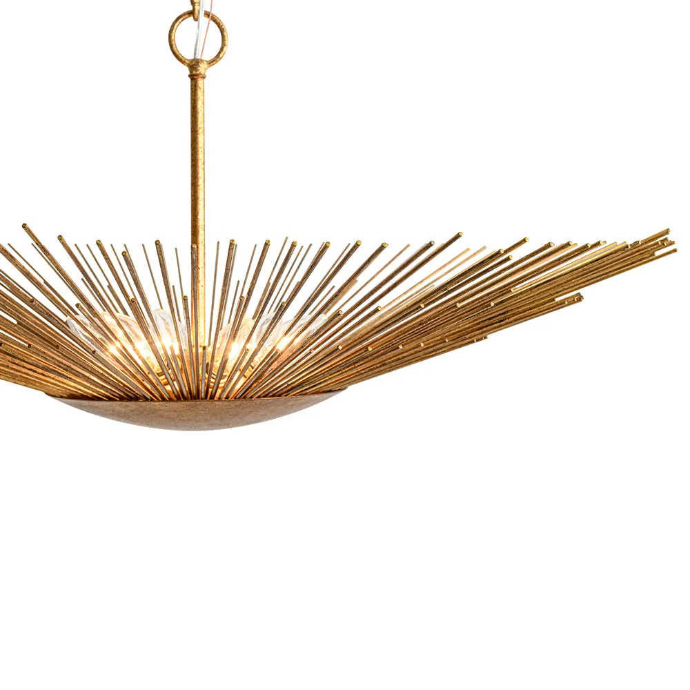 Radiant Luxe Antique Gild Gold Foiled Oversized Sunburst Chandelier - Image 12