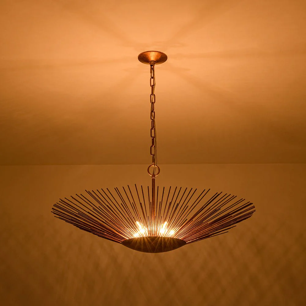 Radiant Luxe Antique Gild Gold Foiled Oversized Sunburst Chandelier - Image 4