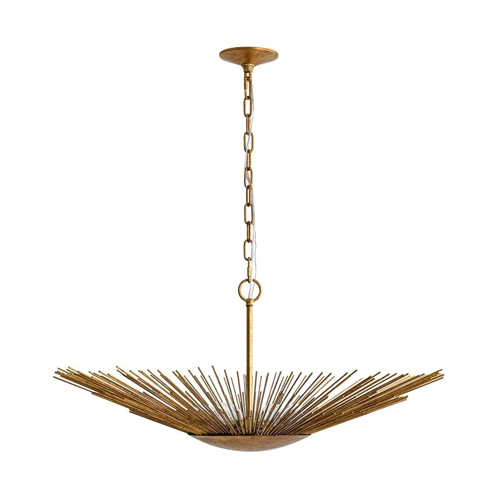 Radiant Luxe Antique Gild Gold Foiled Oversized Sunburst Chandelier - Image 6