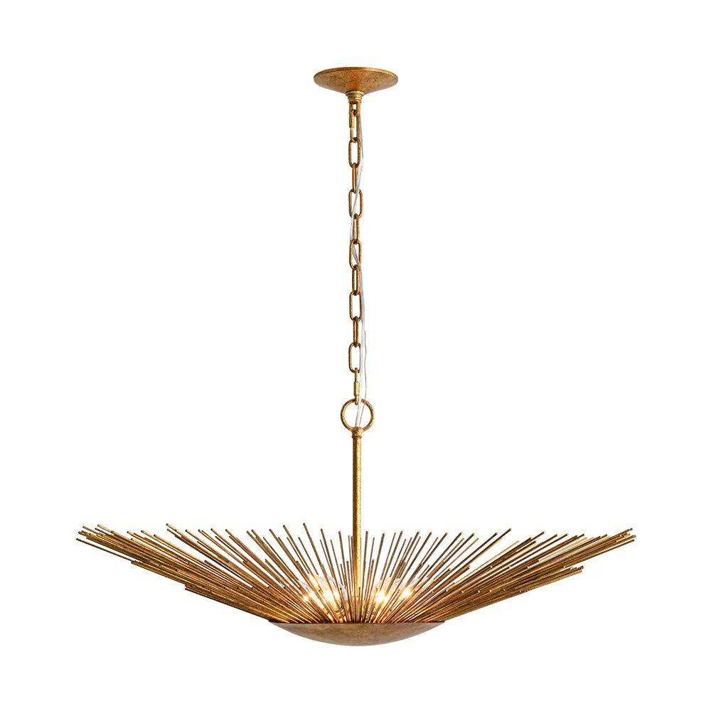 Radiant Luxe Antique Gild Gold Foiled Oversized Sunburst Chandelier - Image 7