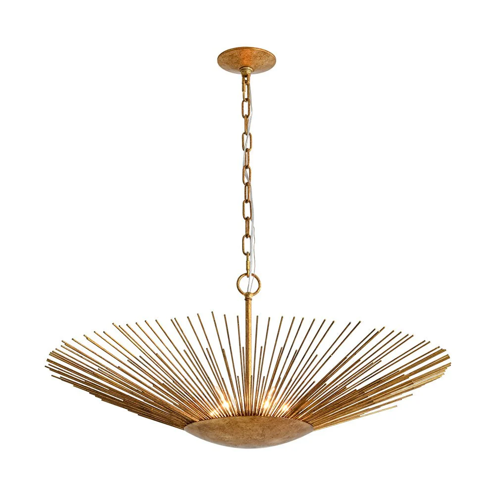 Radiant Luxe Antique Gild Gold Foiled Oversized Sunburst Chandelier - Image 8