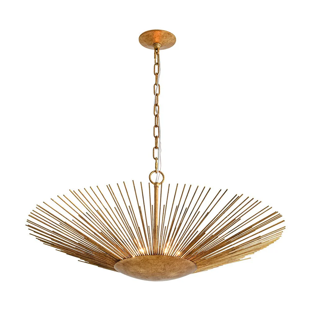 Radiant Luxe Antique Gild Gold Foiled Oversized Sunburst Chandelier - Image 9