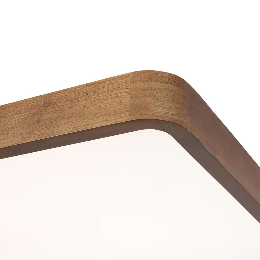 Rectangle Walnut Dimmable LED Flush Mount Ceiling Light - Image 12