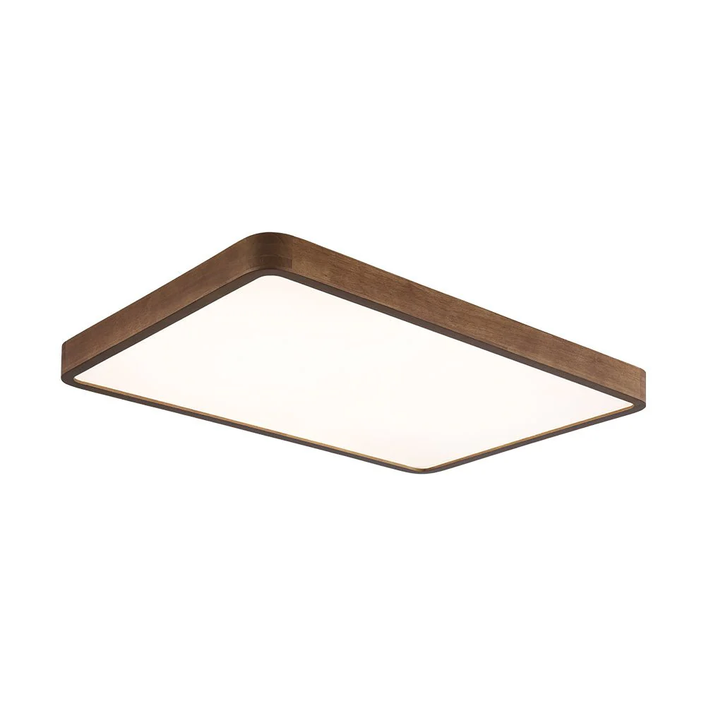 Rectangle Walnut Dimmable LED Flush Mount Ceiling Light - Image 3