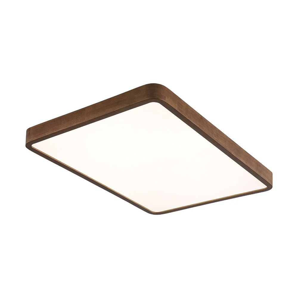 Rectangle Walnut Dimmable LED Flush Mount Ceiling Light - Image 5