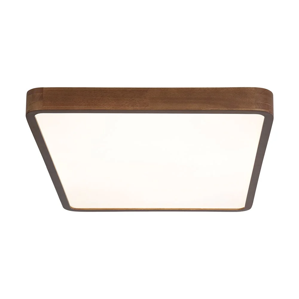 Rectangle Walnut Dimmable LED Flush Mount Ceiling Light - Image 6