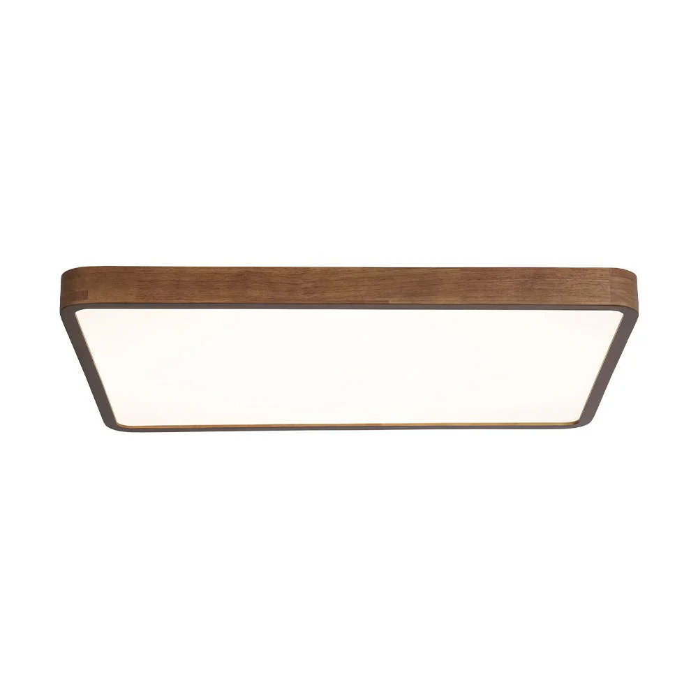Rectangle Walnut Dimmable LED Flush Mount Ceiling Light - Image 7