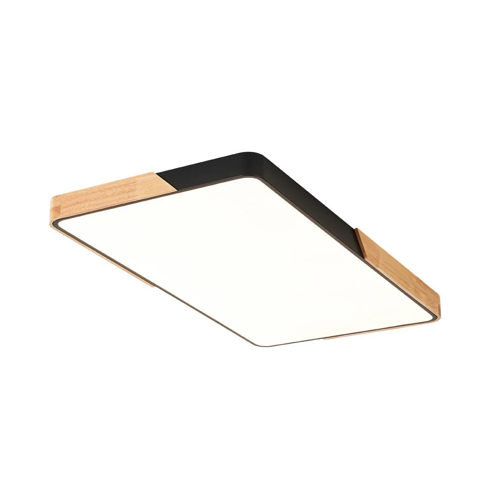 Rectangle Wood Dimmable LED Flush Mount Ceiling Light - Image 10