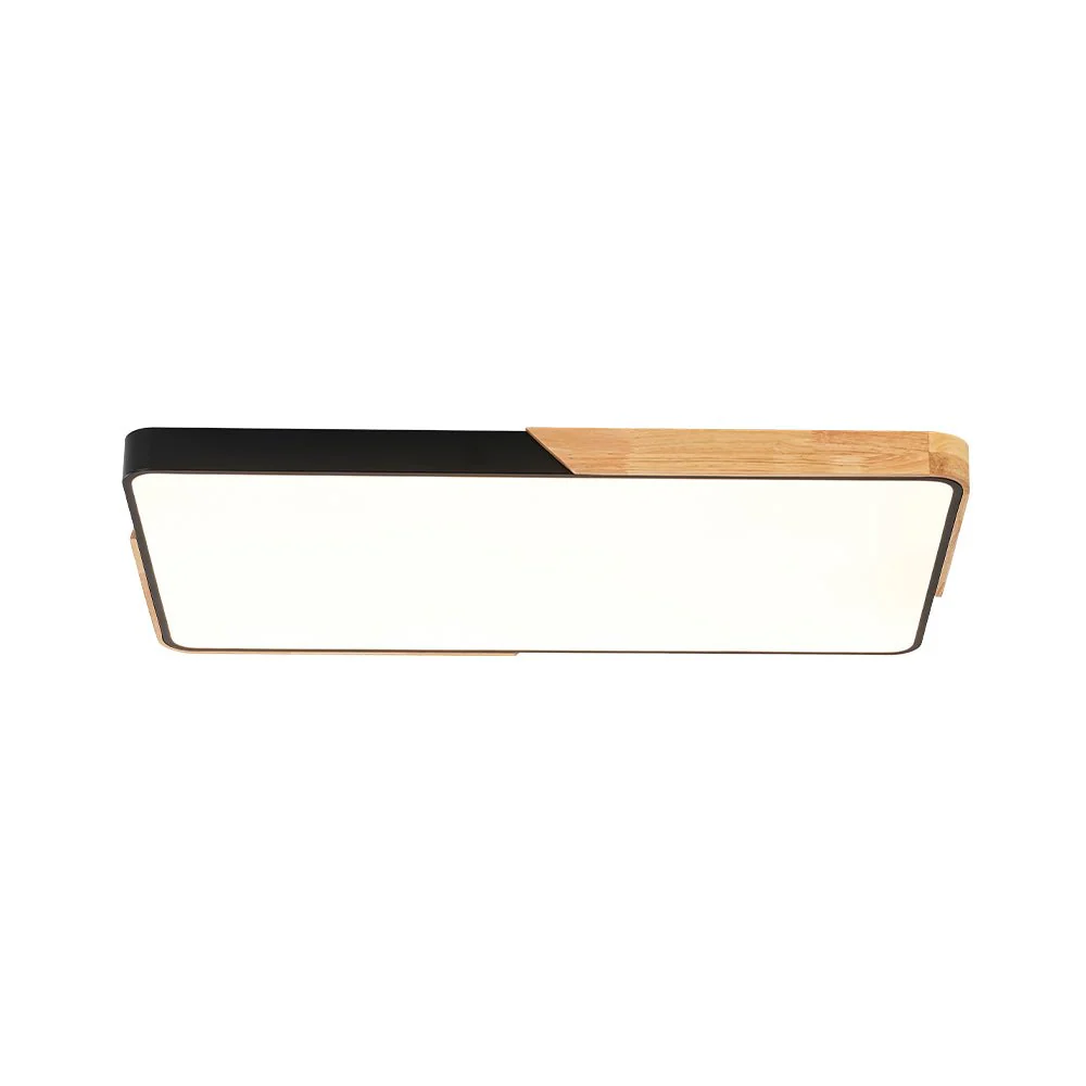 Rectangle Wood Dimmable LED Flush Mount Ceiling Light - Image 11