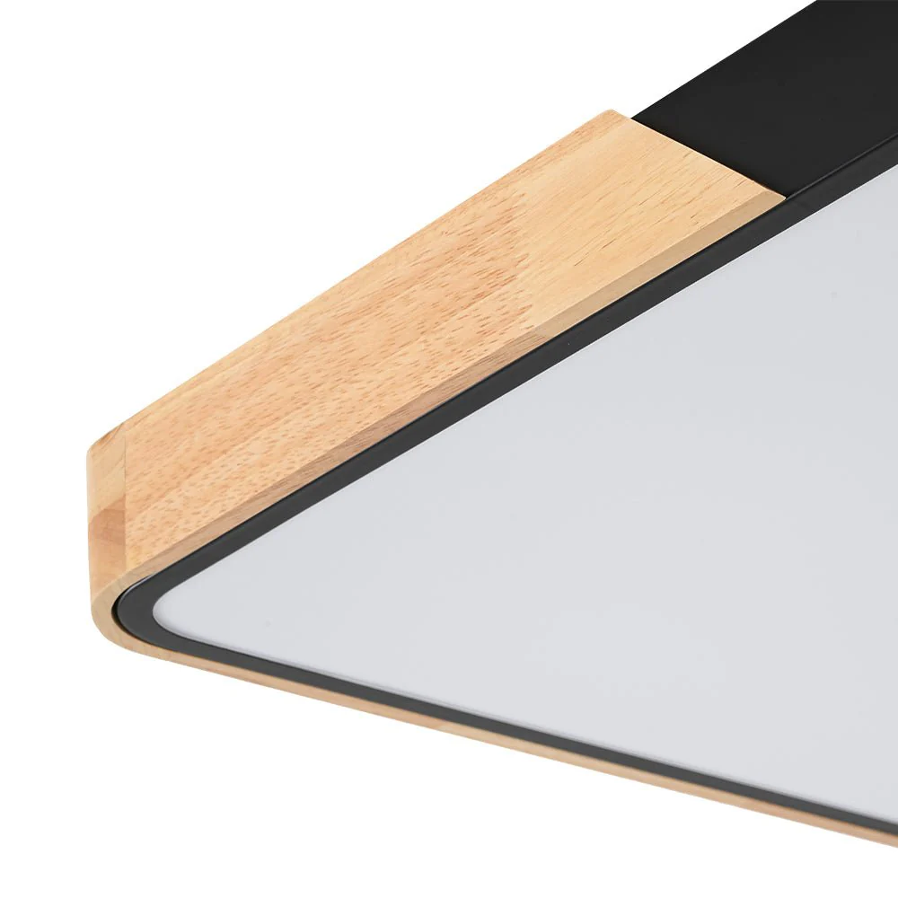 Rectangle Wood Dimmable LED Flush Mount Ceiling Light - Image 15