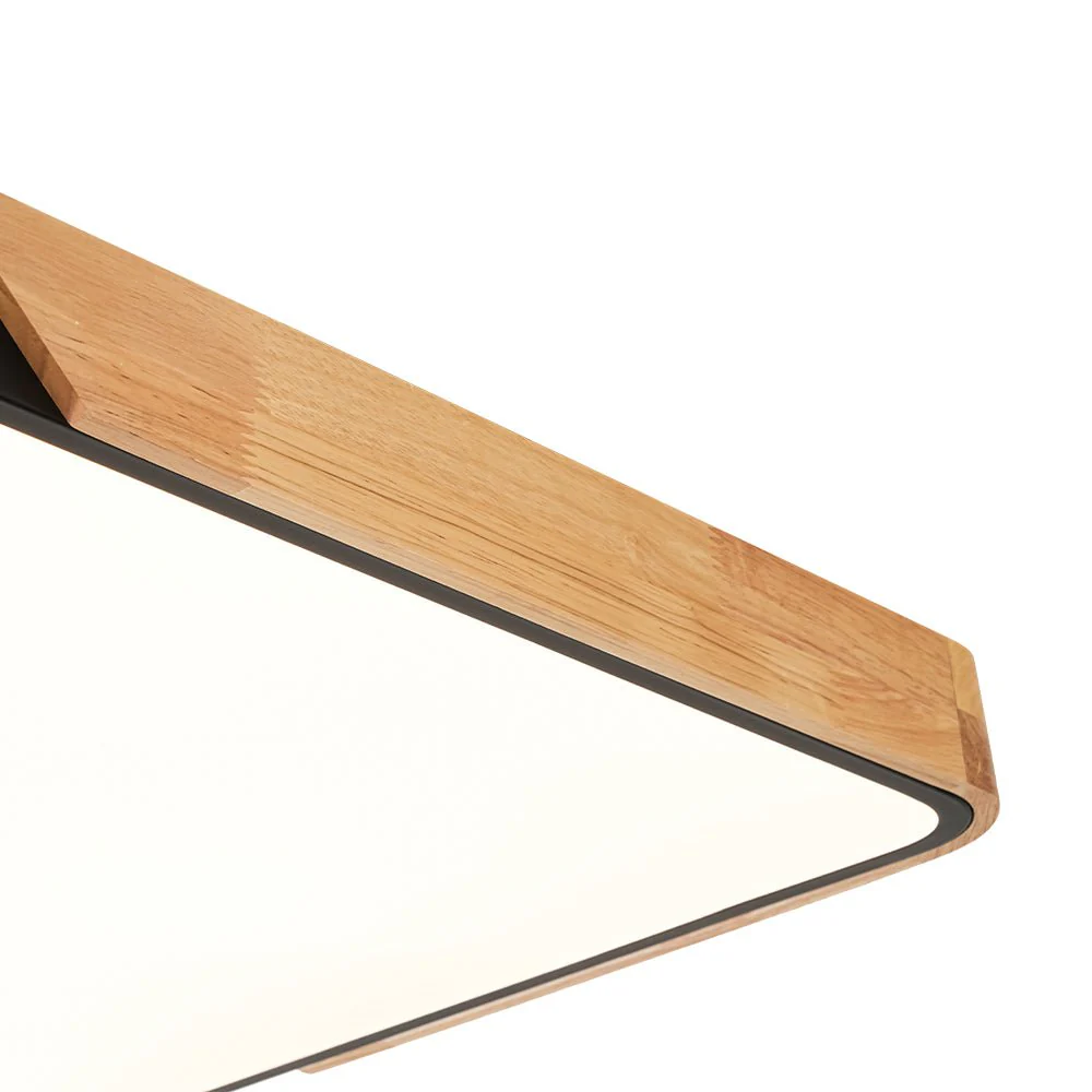 Rectangle Wood Dimmable LED Flush Mount Ceiling Light - Image 17