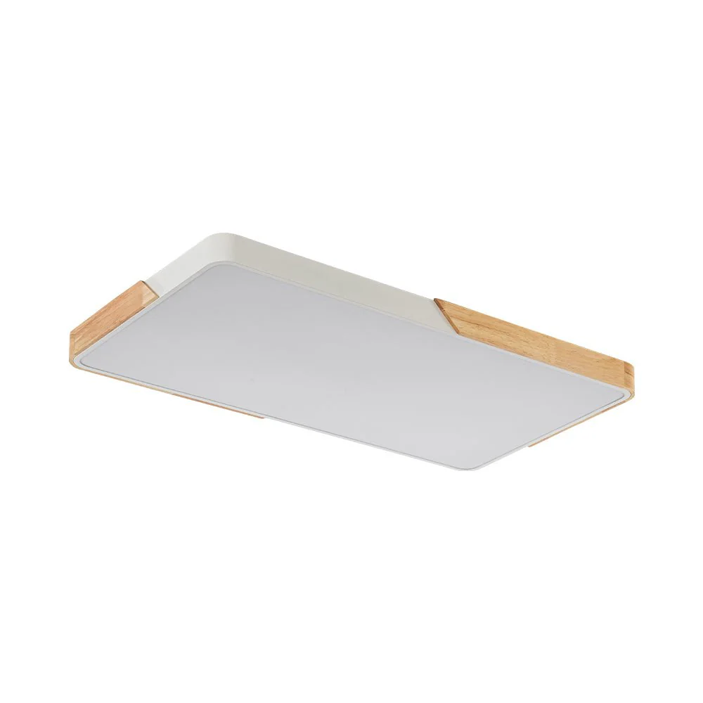 Rectangle Wood Dimmable LED Flush Mount Ceiling Light - Image 19