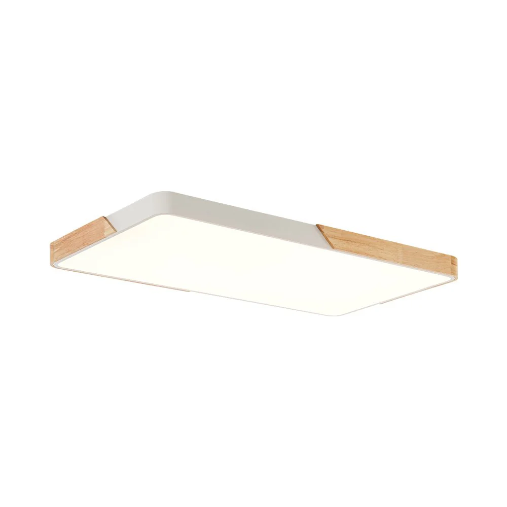 Rectangle Wood Dimmable LED Flush Mount Ceiling Light - Image 20