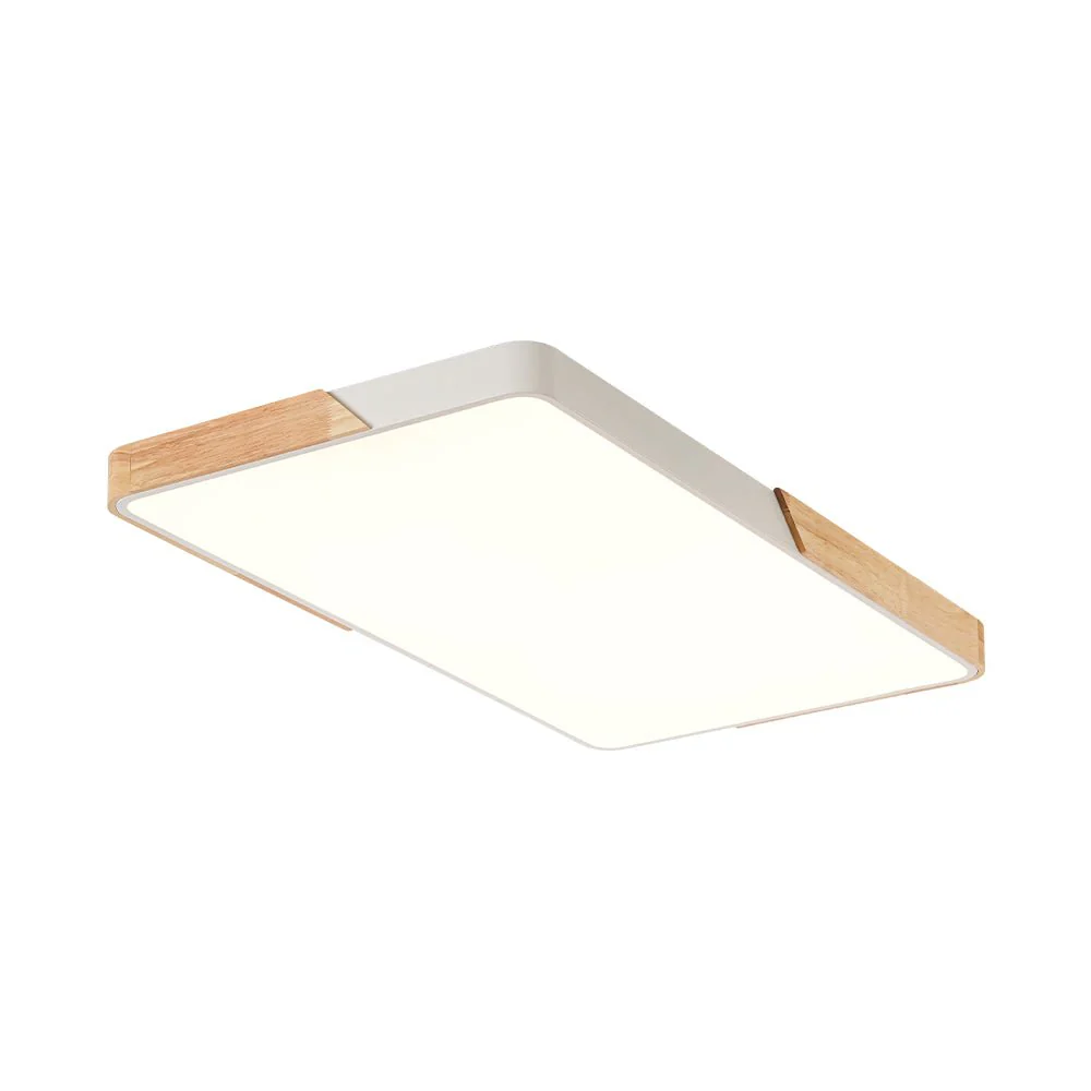 Rectangle Wood Dimmable LED Flush Mount Ceiling Light - Image 21