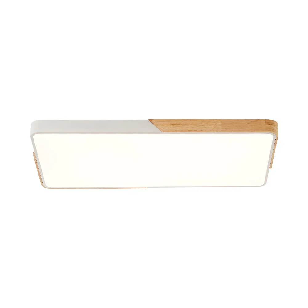 Rectangle Wood Dimmable LED Flush Mount Ceiling Light - Image 22