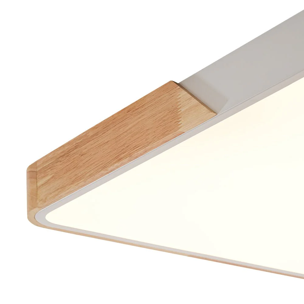 Rectangle Wood Dimmable LED Flush Mount Ceiling Light - Image 27
