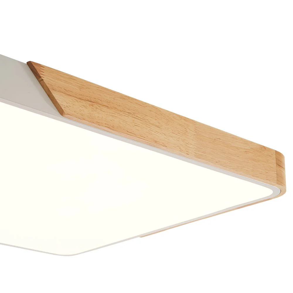 Rectangle Wood Dimmable LED Flush Mount Ceiling Light - Image 29