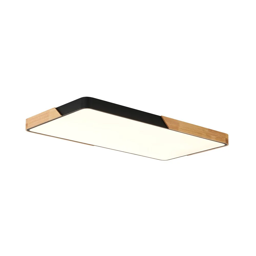 Rectangle Wood Dimmable LED Flush Mount Ceiling Light - Image 9