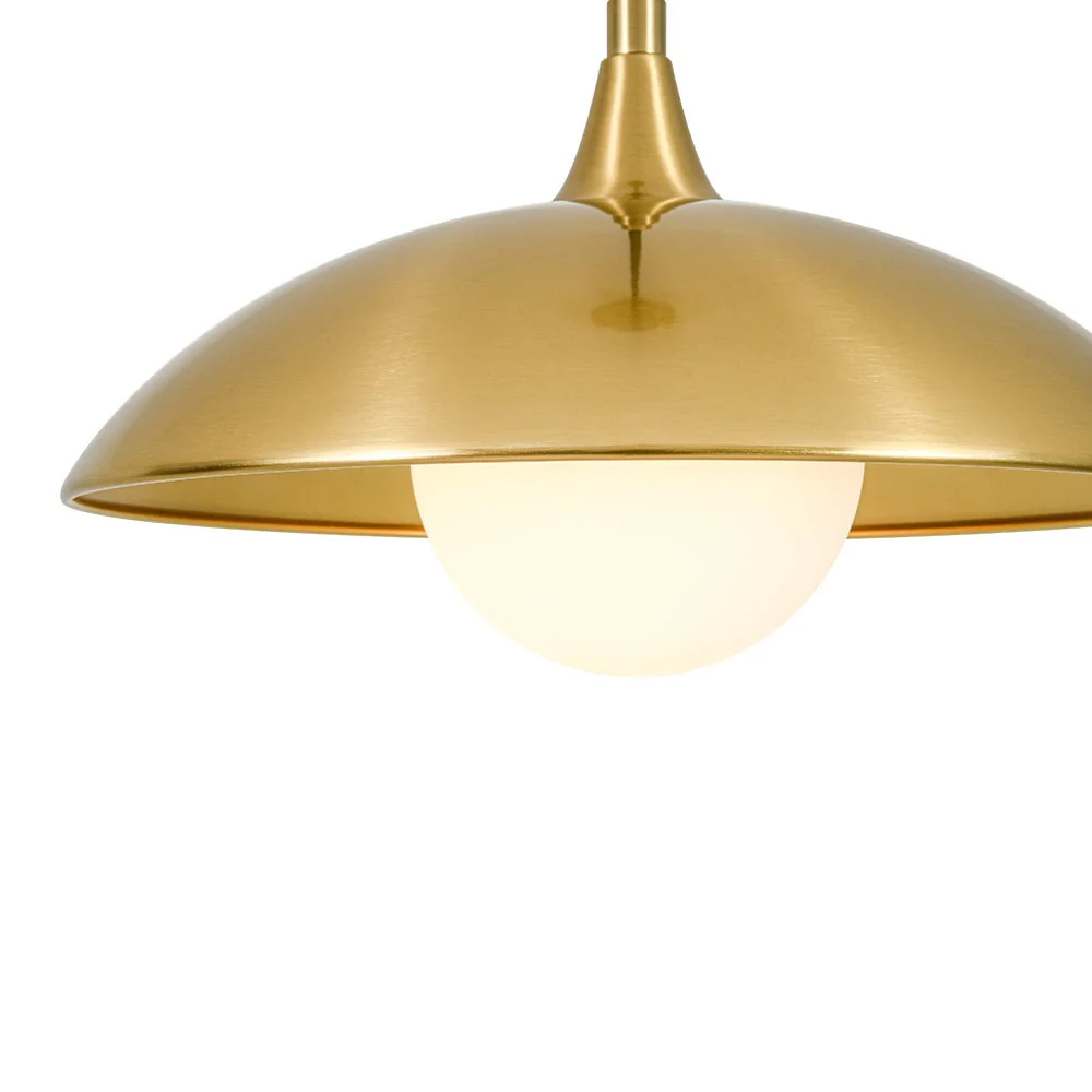 Retro 1-Light Brass Iron Flat Dome Kitchen Pendant - Image 11