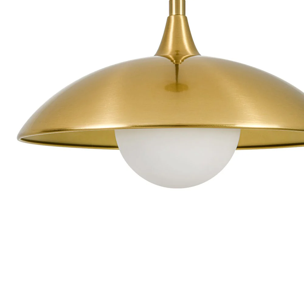 Retro 1-Light Brass Iron Flat Dome Kitchen Pendant - Image 12