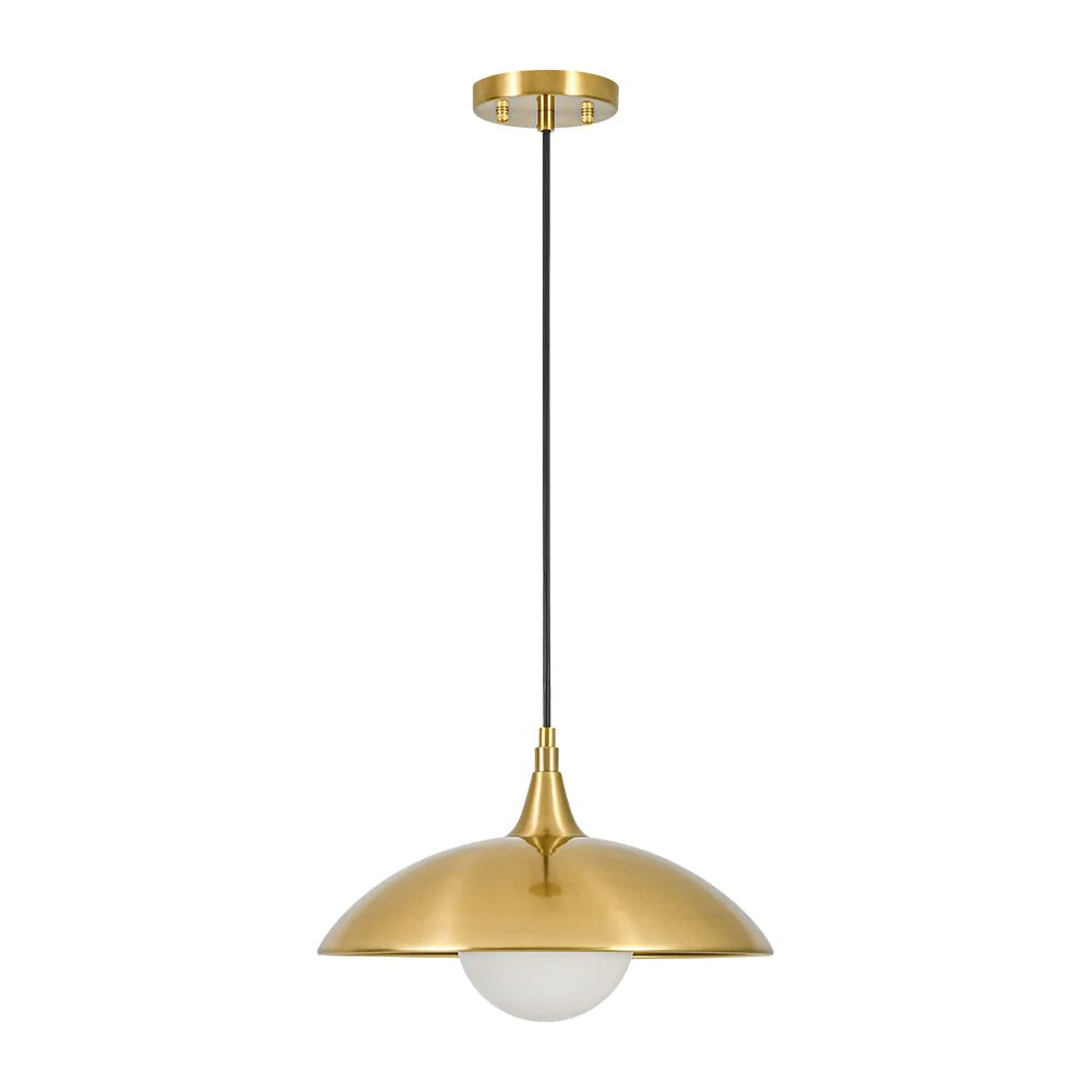 Retro 1-Light Brass Iron Flat Dome Kitchen Pendant - Image 4