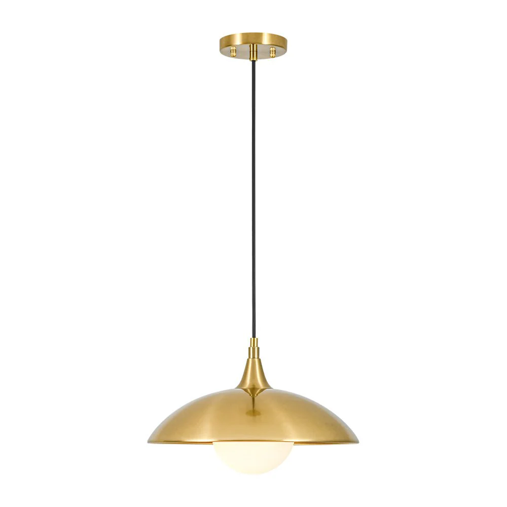 Retro 1-Light Brass Iron Flat Dome Kitchen Pendant - Image 6