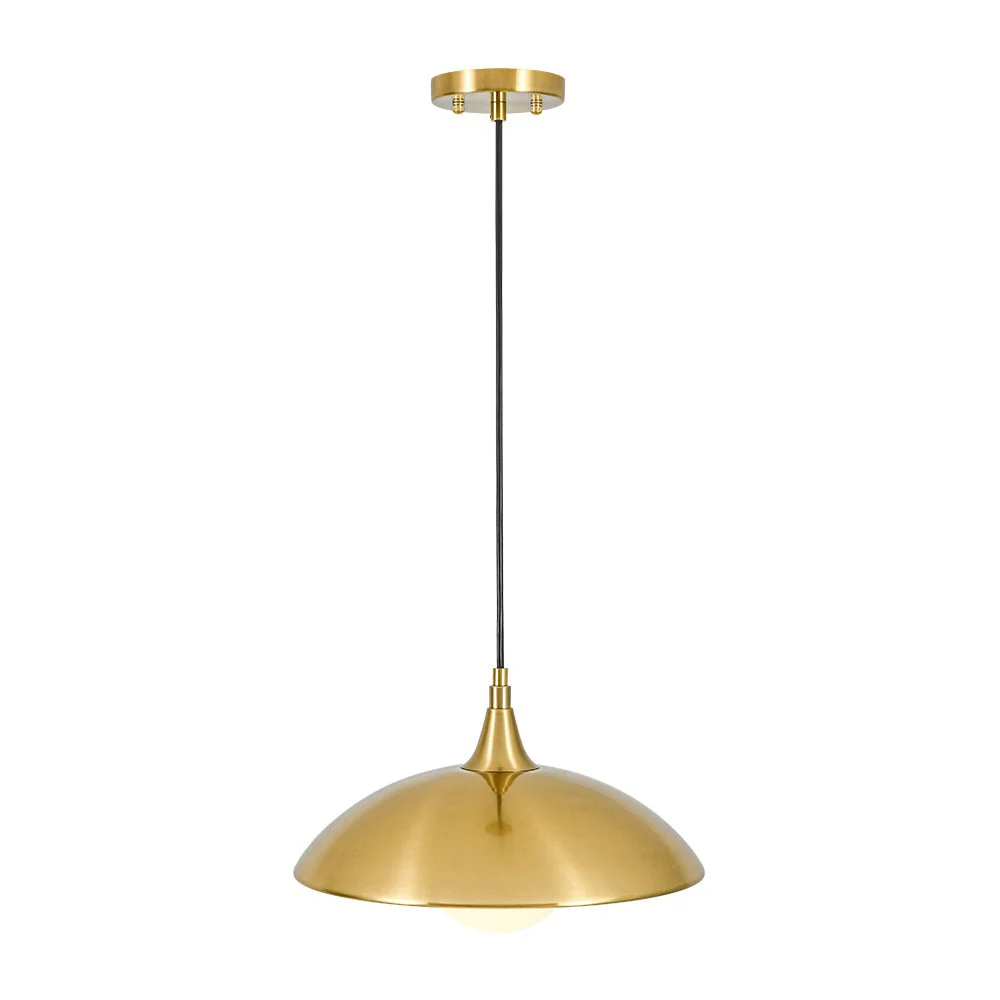 Retro 1-Light Brass Iron Flat Dome Kitchen Pendant - Image 7