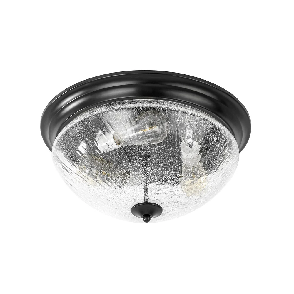 Round Textured Crackled Glass Flush Mount Ceiling Light - Image 10