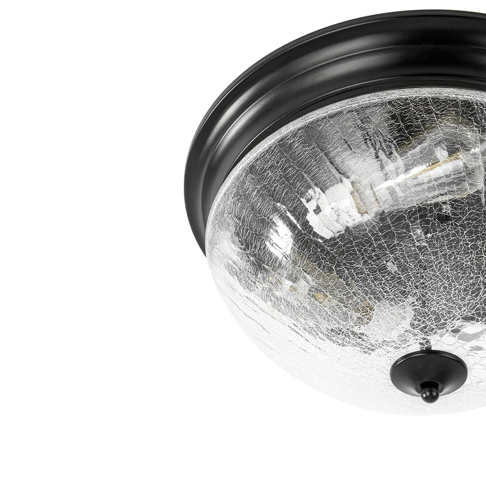Round Textured Crackled Glass Flush Mount Ceiling Light - Image 18