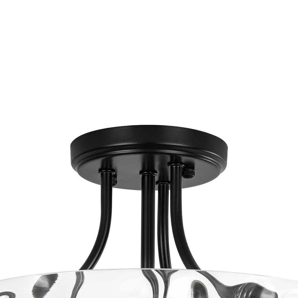 Round Drum Hammered Glass Semi Flush Mount - Image 27