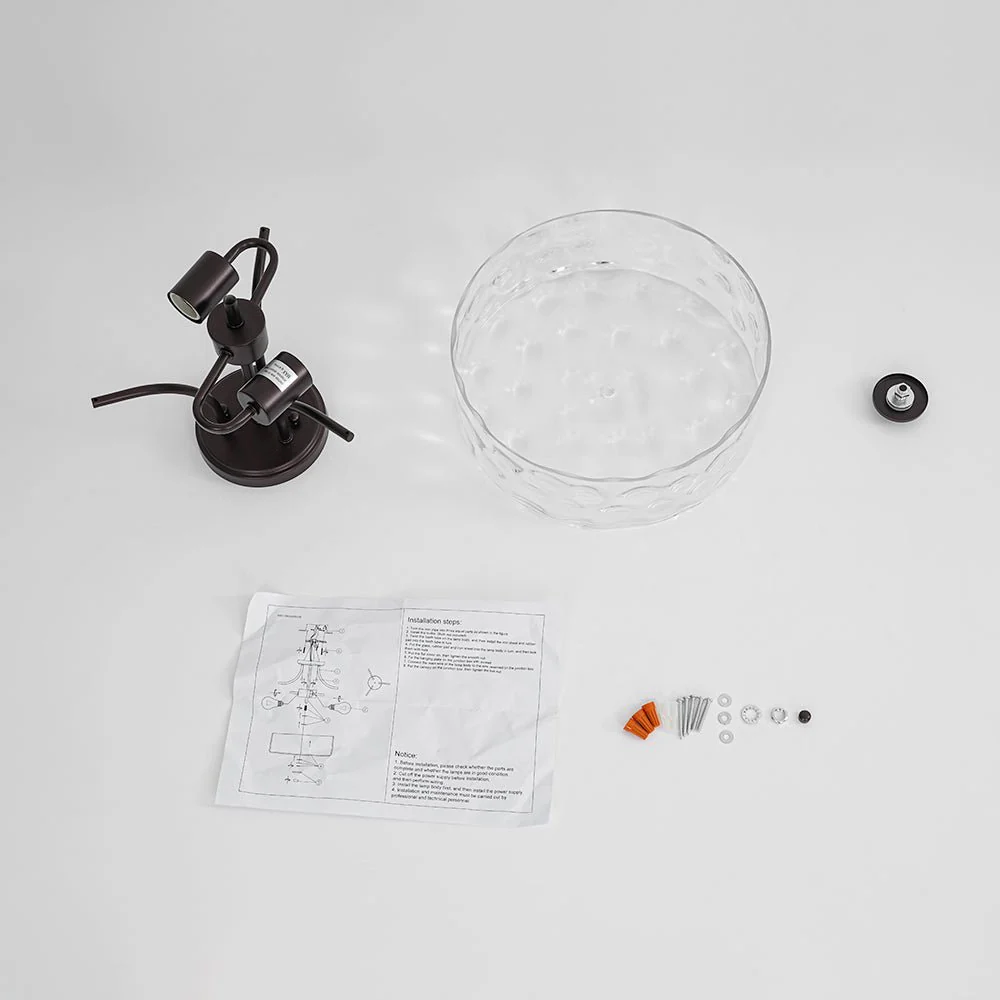 Round Drum Hammered Glass Semi Flush Mount - Image 29