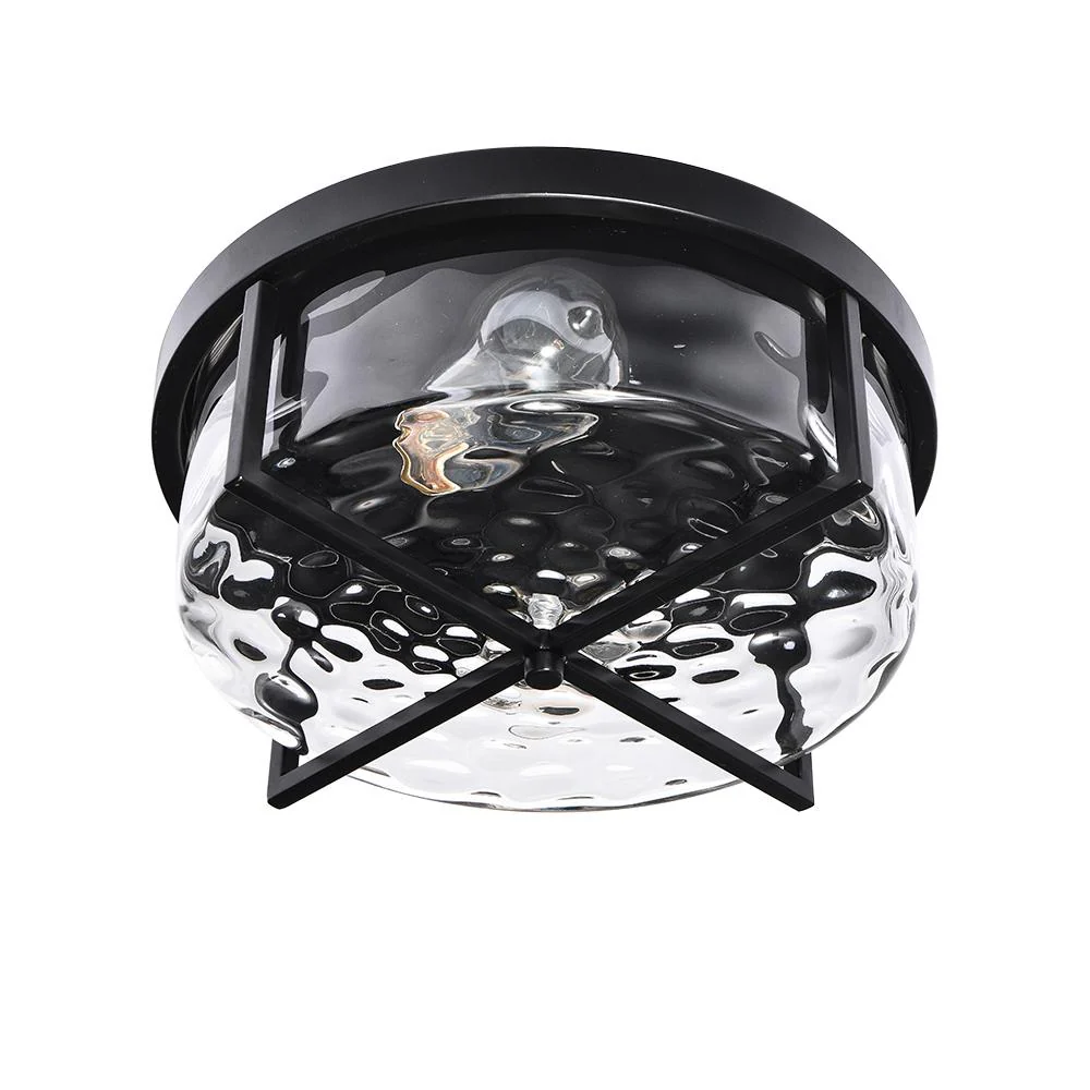 Round Hammered Glass Ceiling Light - Image 4