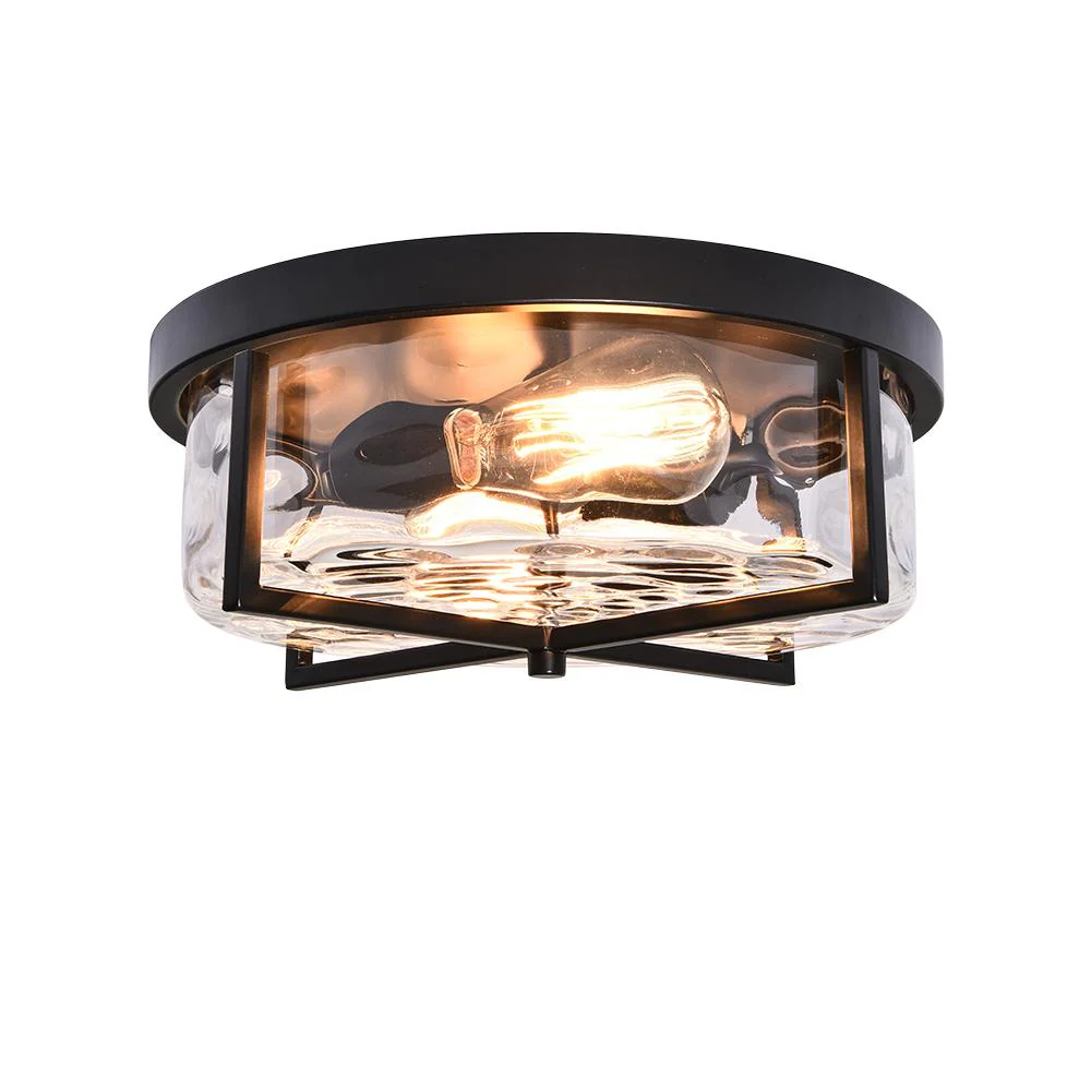 Round Hammered Glass Ceiling Light - Image 5