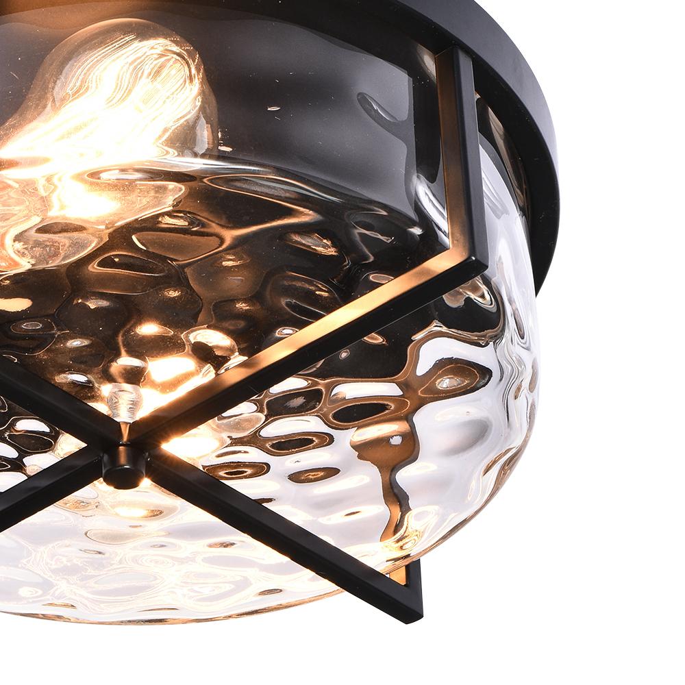 Round Hammered Glass Ceiling Light - Image 7
