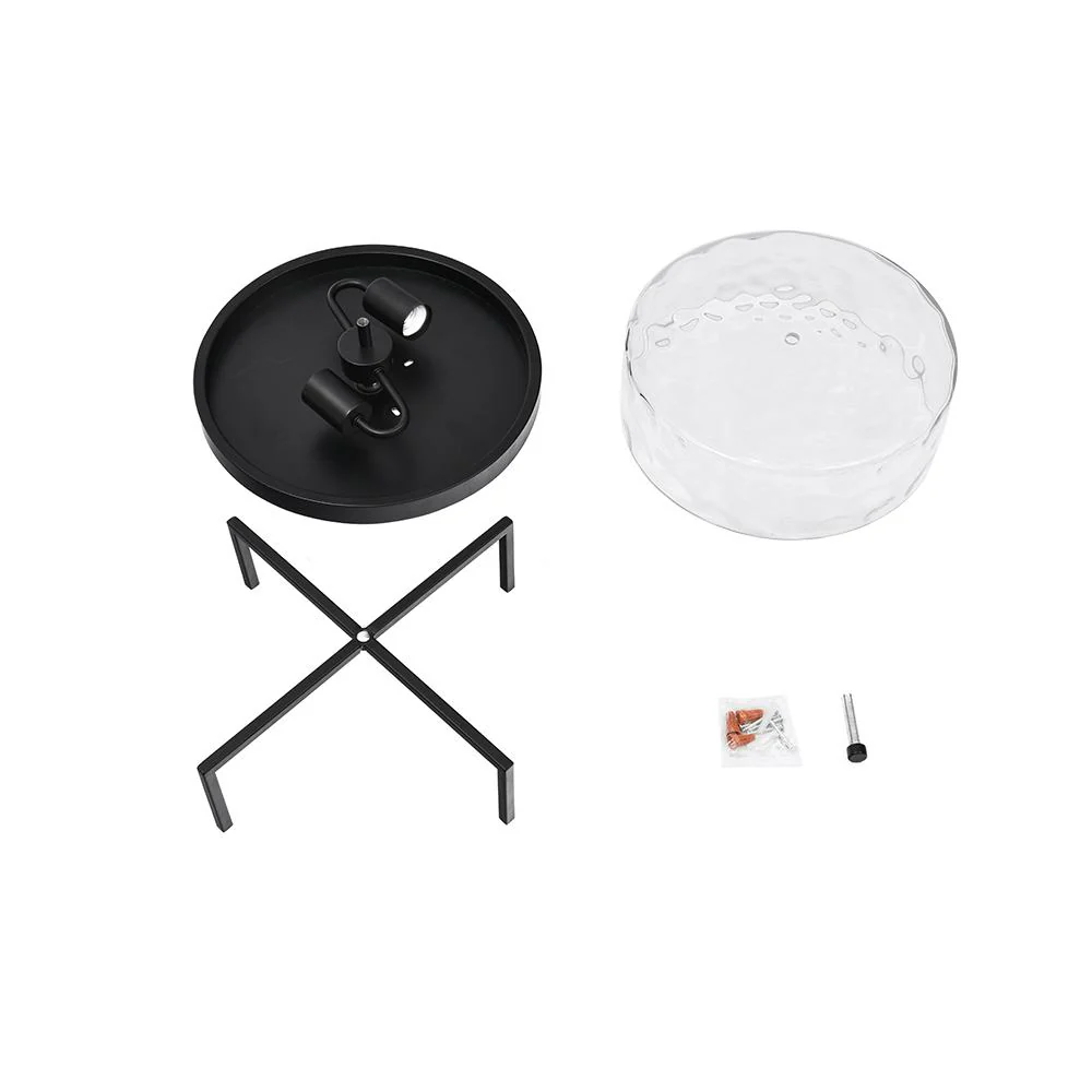 Round Hammered Glass Ceiling Light - Image 8
