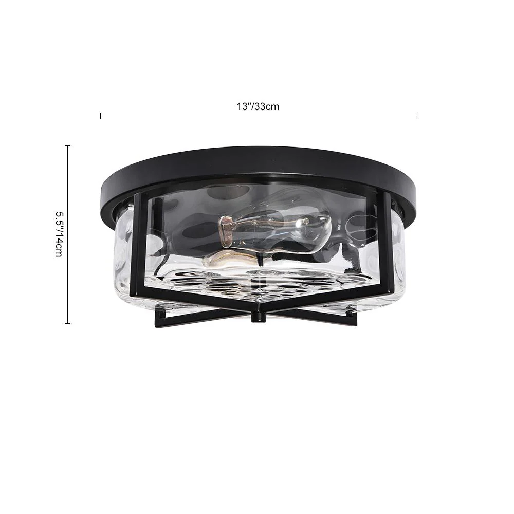 Round Hammered Glass Ceiling Light - Image 9