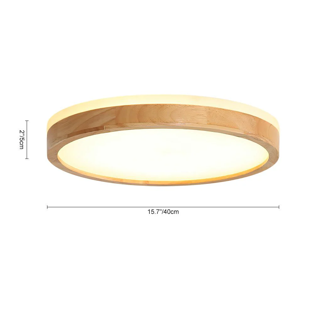 Round LED Wood Flush Mount Light - Image 11