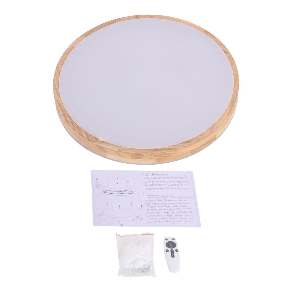 Round LED Wood Flush Mount Light - Image 14