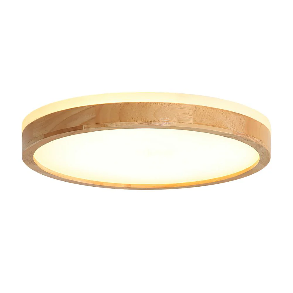 Round LED Wood Flush Mount Light - Image 6