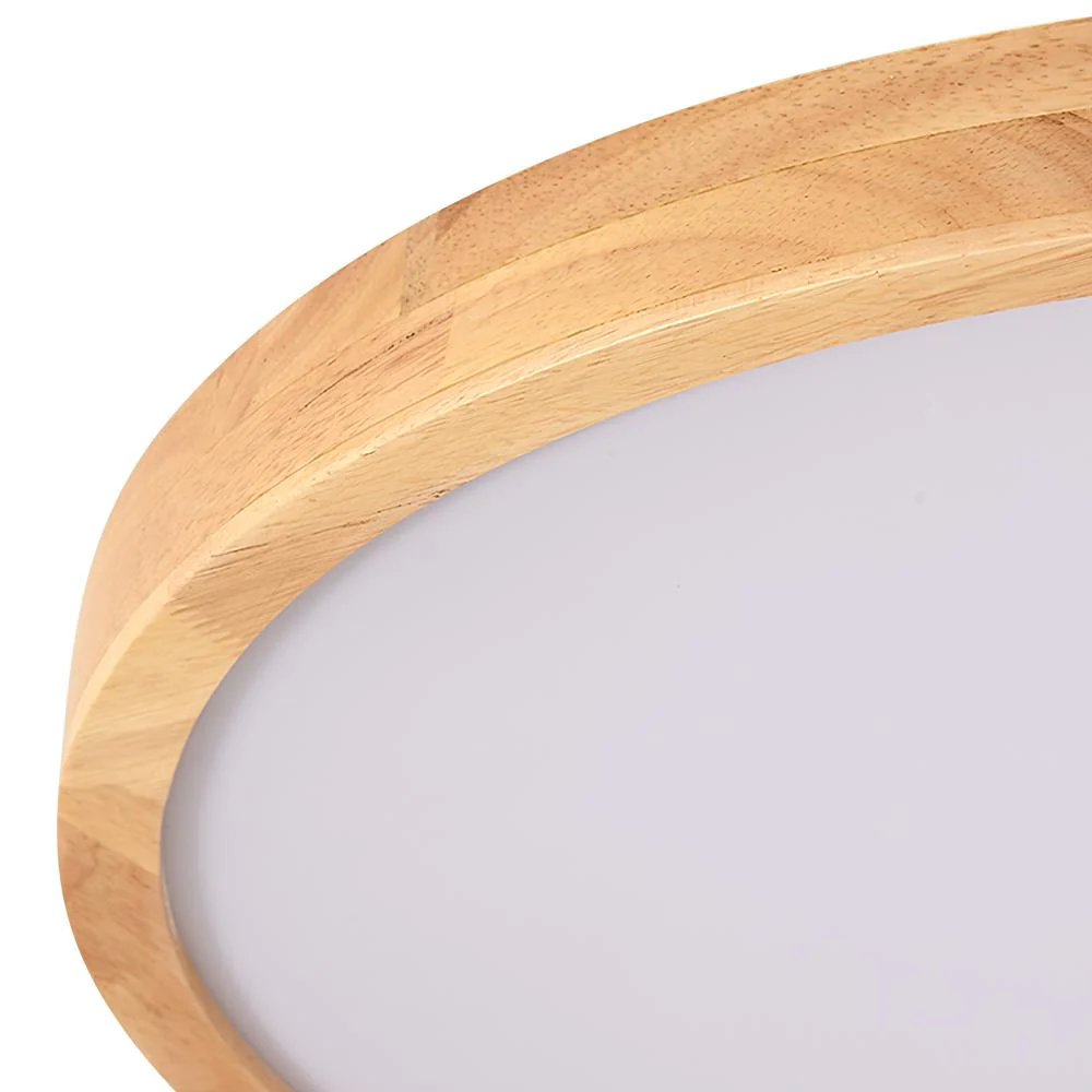 Round LED Wood Flush Mount Light - Image 7
