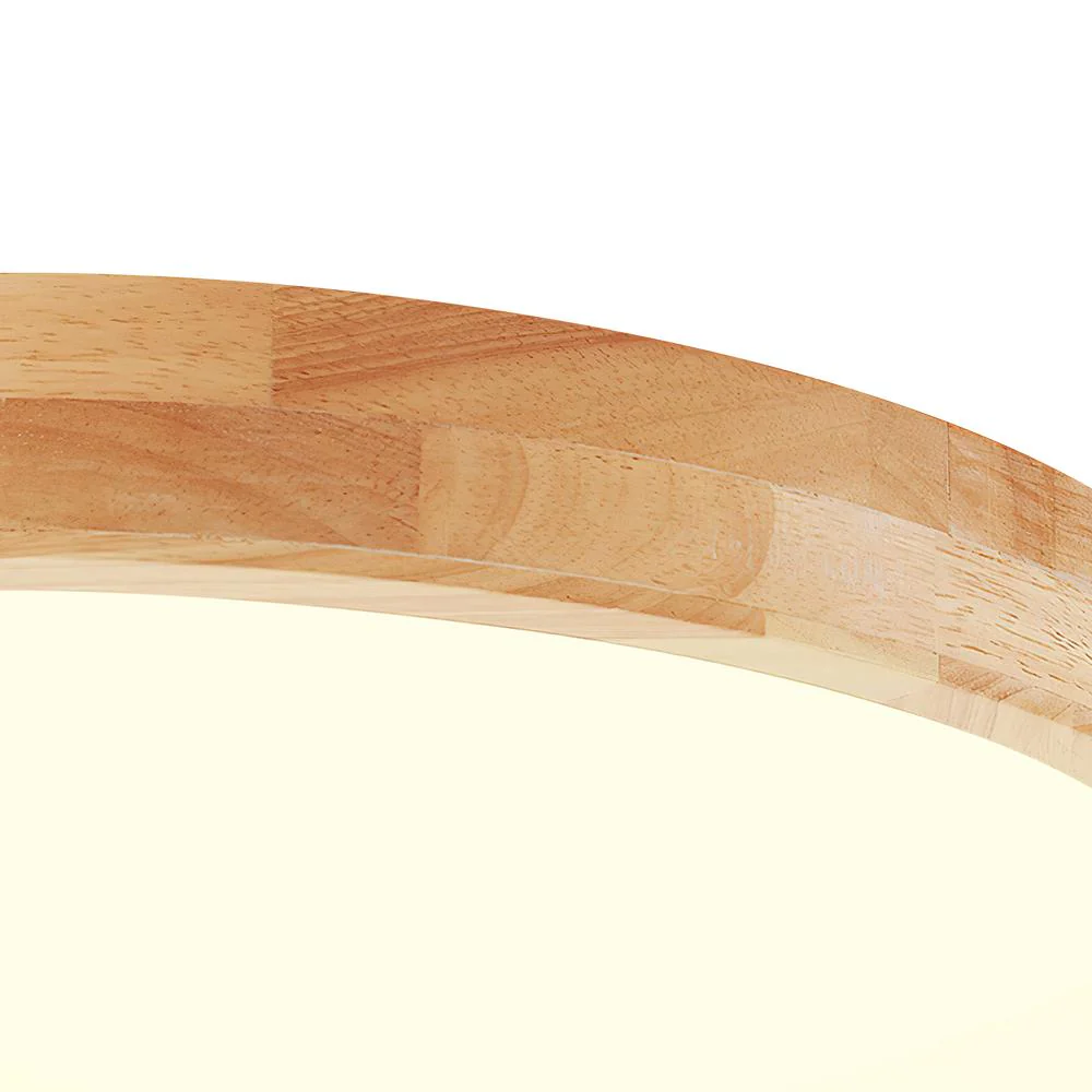 Round LED Wood Flush Mount Light - Image 8