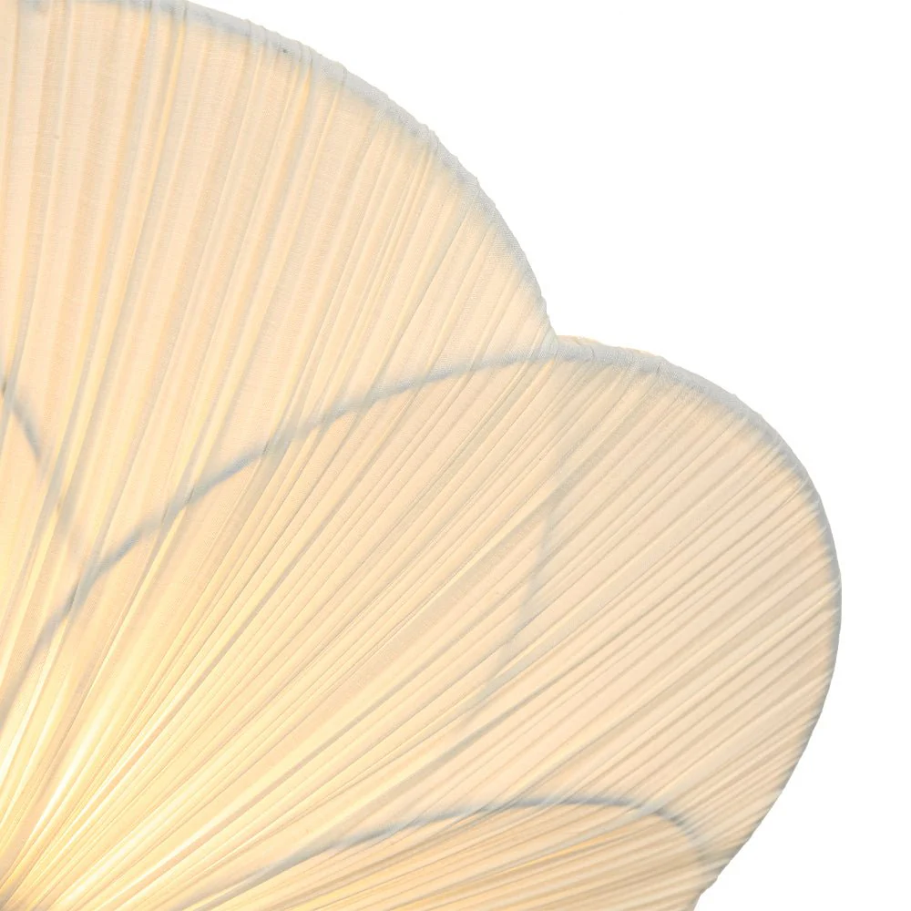 Round Pleated Flower White Fabric Semi Flush Mount - Image 11