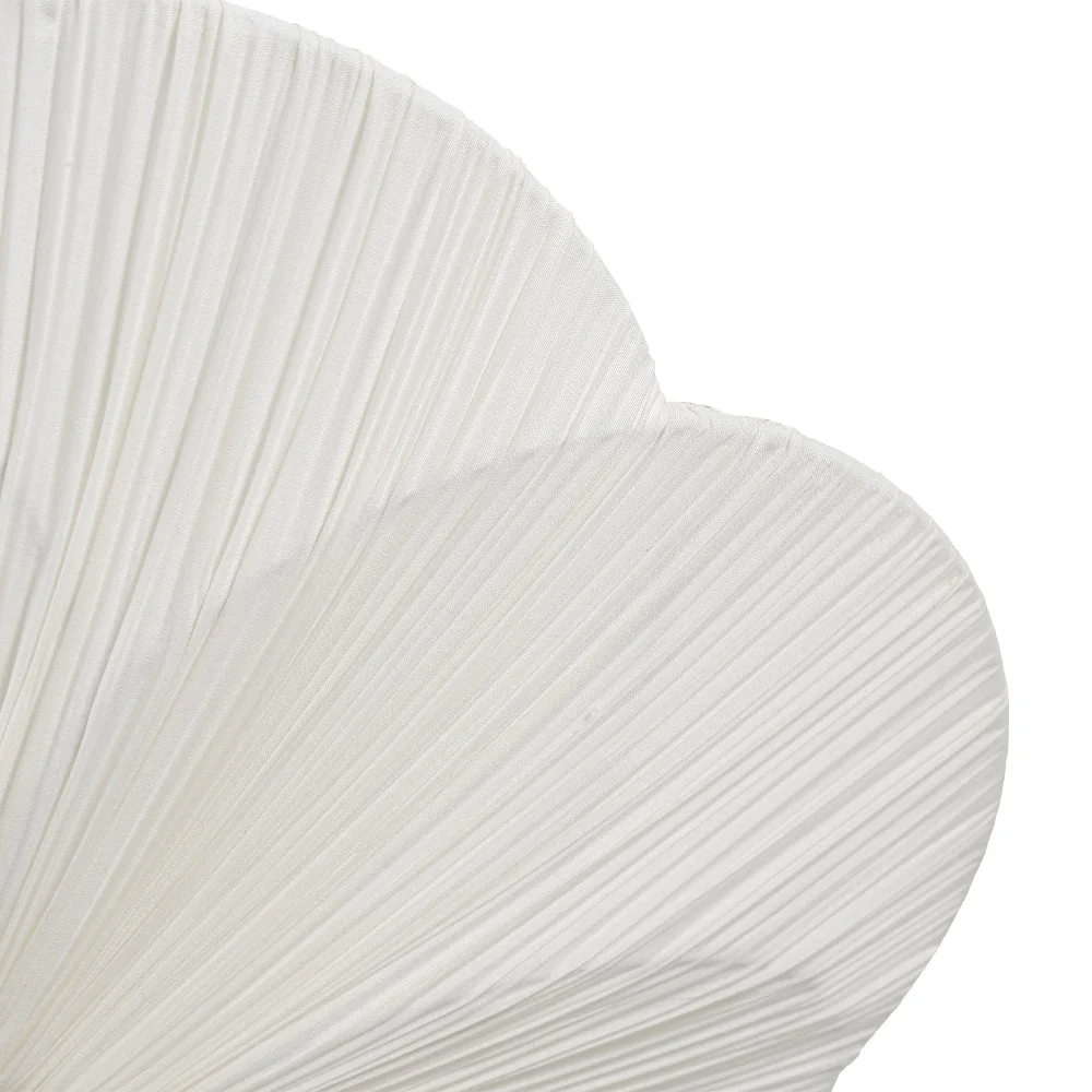Round Pleated Flower White Fabric Semi Flush Mount - Image 12