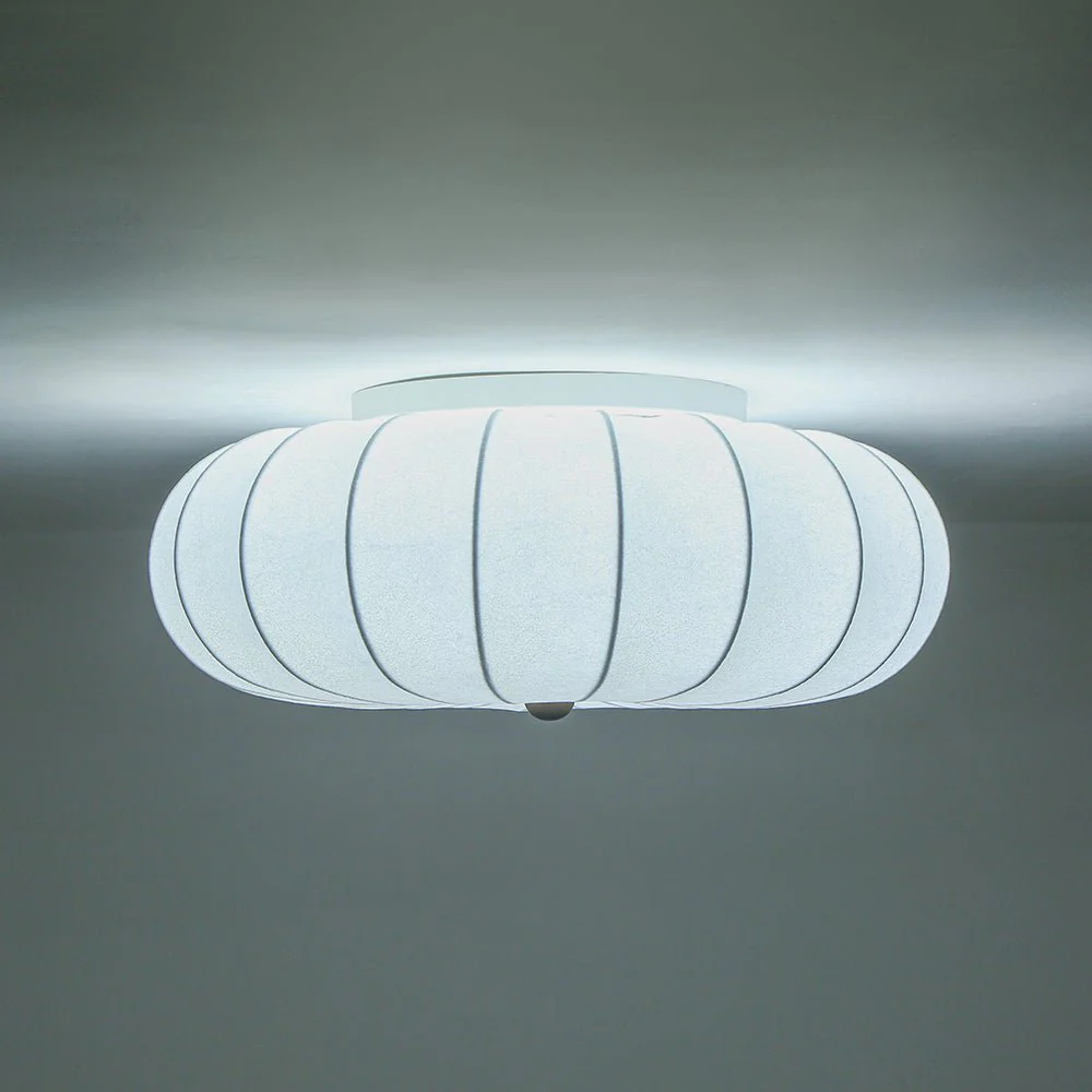 Round White Silk Scalloped Cage Ceiling Light - Image 11