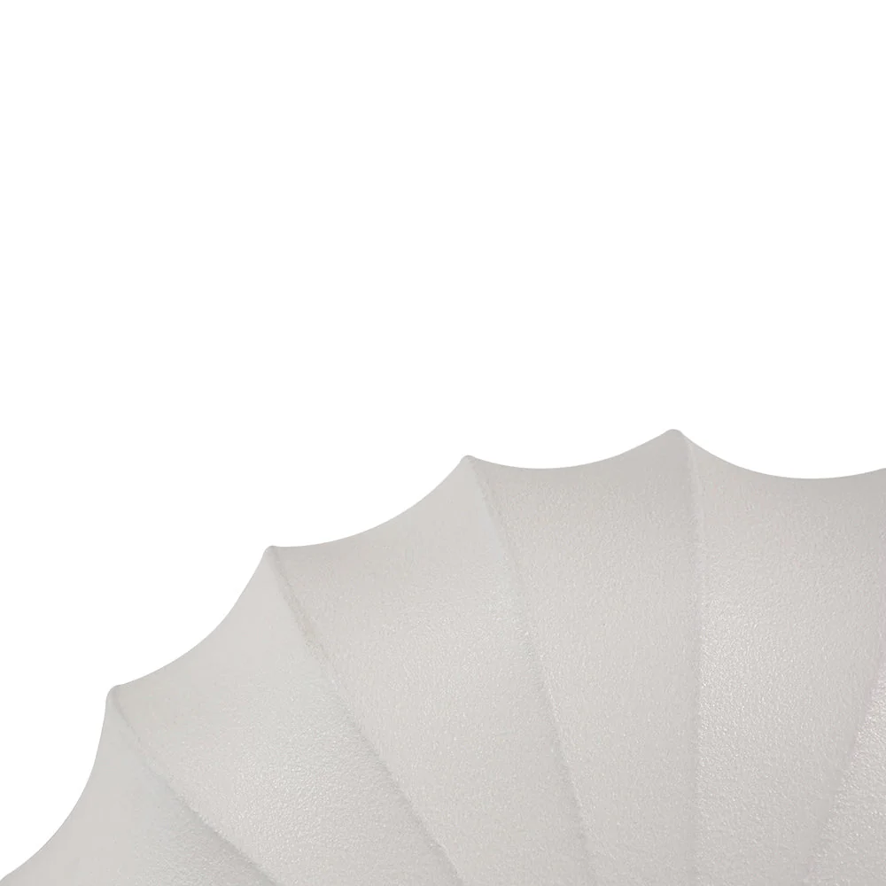 Round White Silk Scalloped Cage Ceiling Light - Image 15