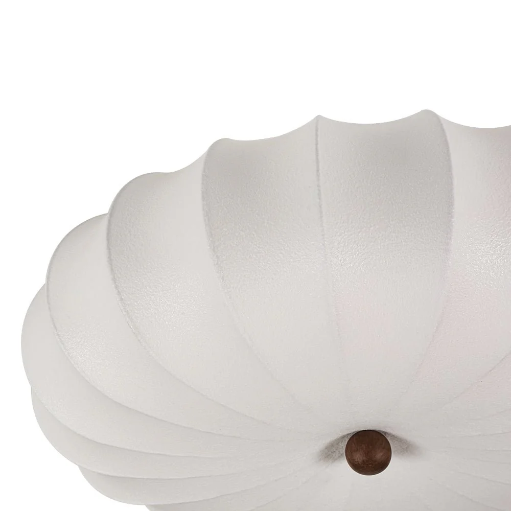 Round White Silk Scalloped Cage Ceiling Light - Image 17