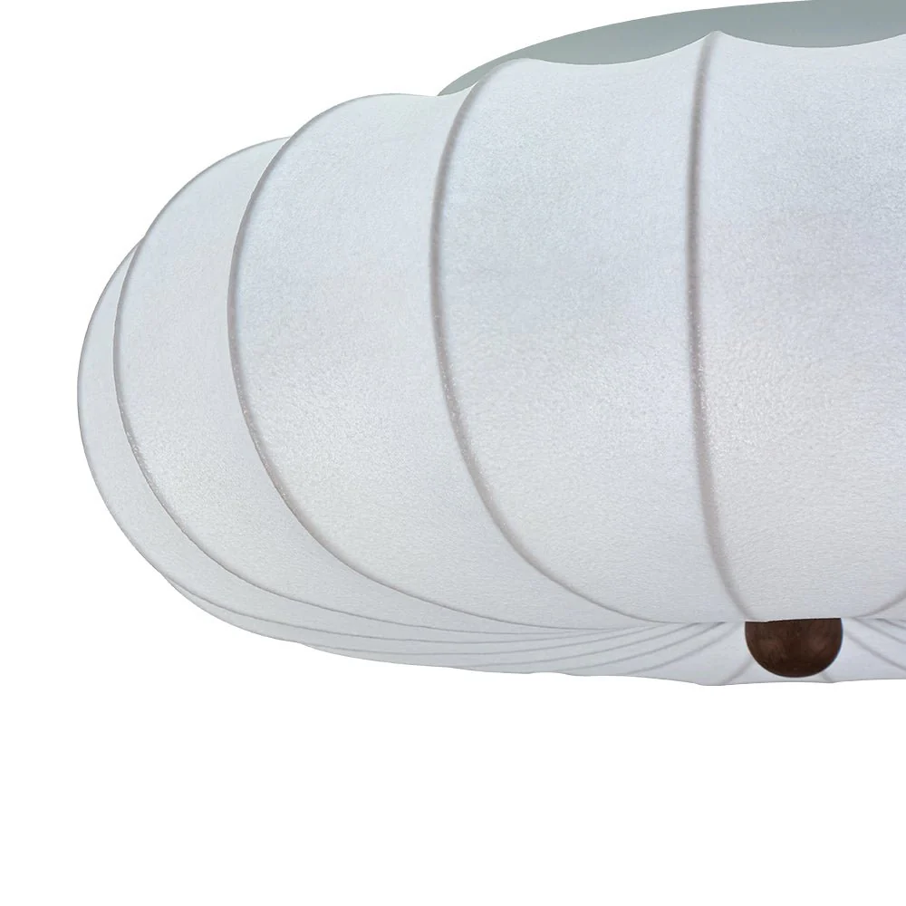 Round White Silk Scalloped Cage Ceiling Light - Image 18