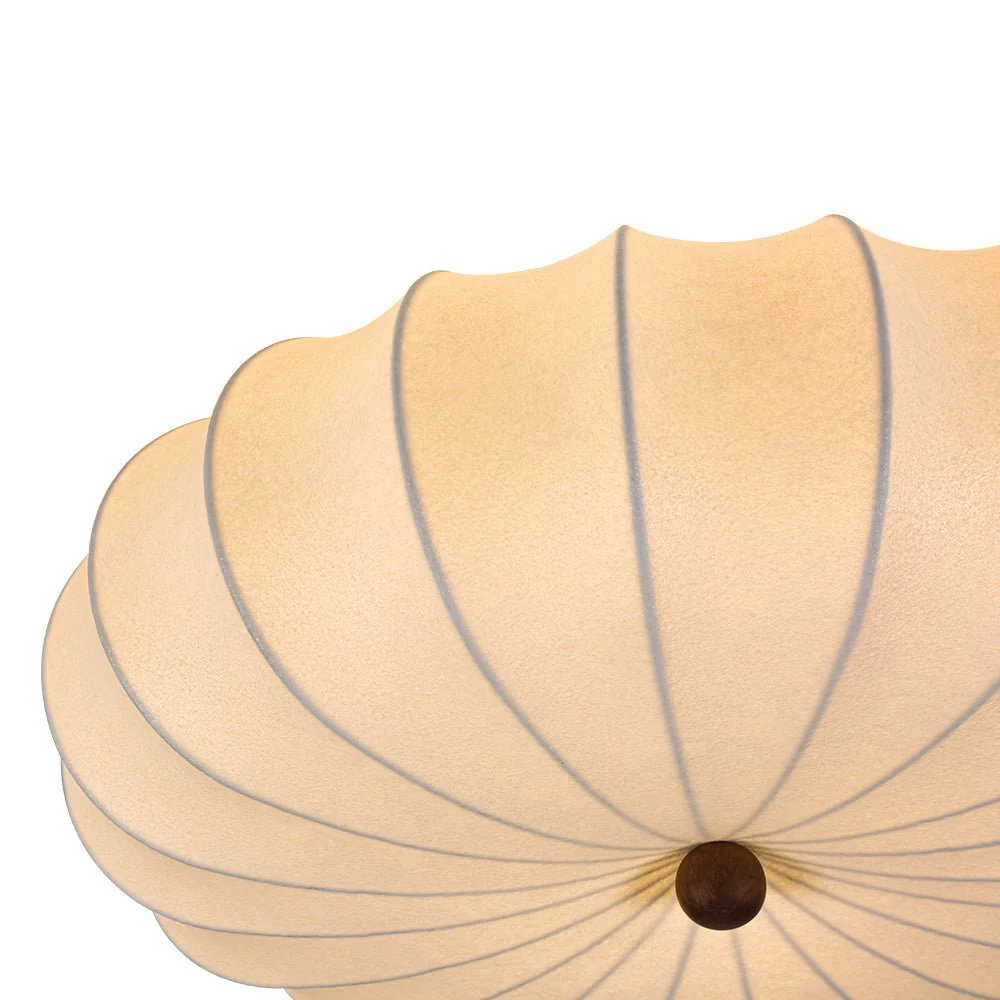 Round White Silk Scalloped Cage Ceiling Light - Image 19